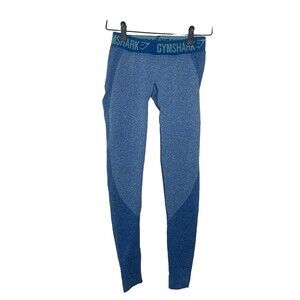 Gymshark Womens XS Leggings Two Tone Blue Aqua  Dry Moisture management Active